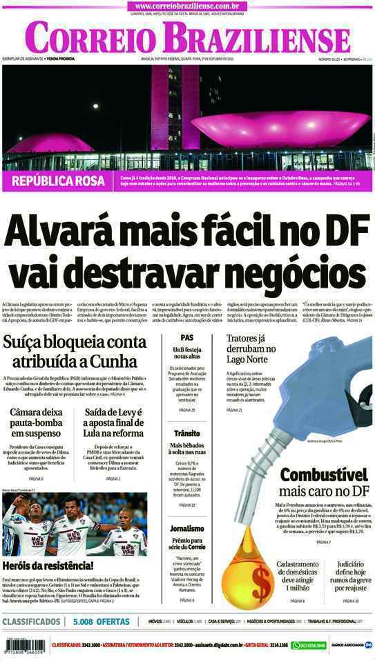 Correio Braziliense, 01 de Outubro de 2015