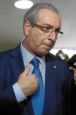 Cunha alega perseguição de Rodrigo Janot e nega ser dono de contas no exterior (Andressa Anholete/AFP)