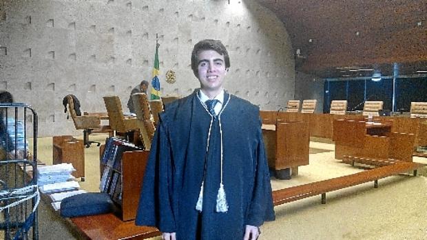 Mateus Ribeiro, de 18 anos, fez sua primeira sustentação oral num processo no STF: boas-vindas de ministros (Renato Souza/CB/D.A Press)