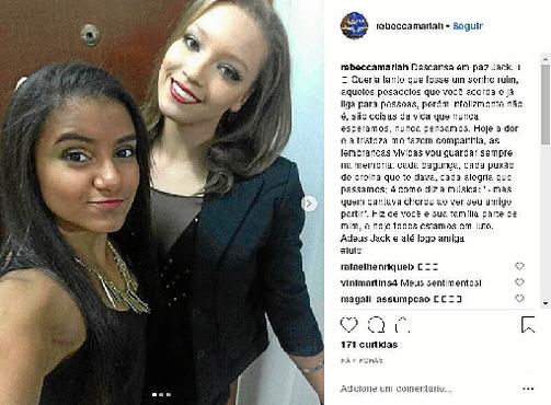 A ginasta Rebecca Mariah homenageou a amiga em rede social (Reprodução/Instagram
)