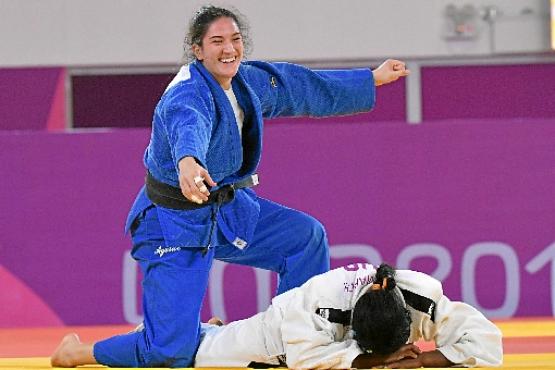 A bicampeã mundial Mayra Aguiar venceu a cubana Kaliema Antomarchi no golden score da final (Luis Acosta/AFP
)