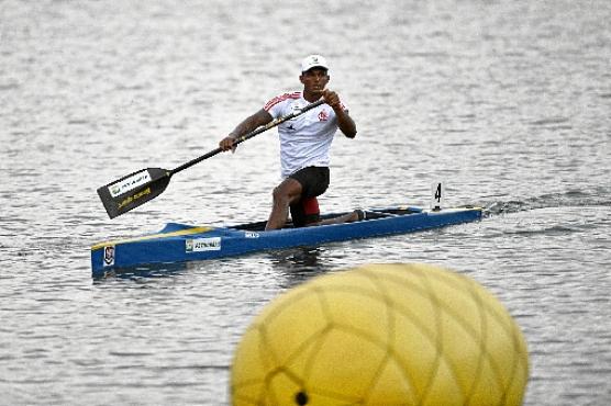 Dono de uma vaga nas Olimpíadas de Tóquio, no ano que vem, Ezequias conquistou ontem o título brasileiro na prova do C1 1.000m (Minervino Junior/CB/D.A Press
)