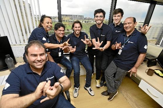 Equipe Rybená em Brasília, onde surgiu o aplicativo (Minervino Júnior/CB/D.A Press)