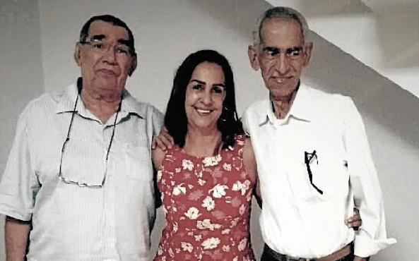 Com os irmãos, Luiz Berto e Lúcia